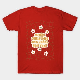 Groovy Merry Christmas Happy New Year T-Shirt